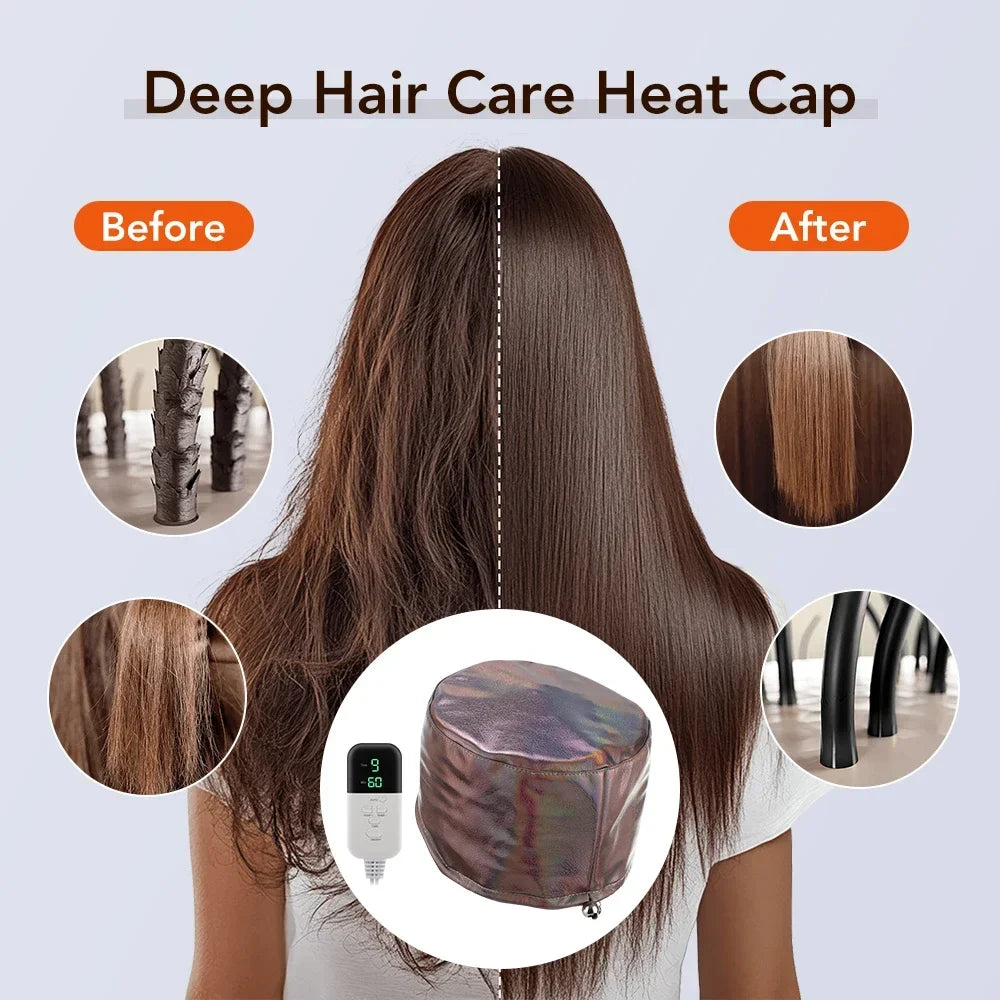 Hailicare Hair Steamer Cap – 9 Temp 5 Timer Thermal Heat Cap