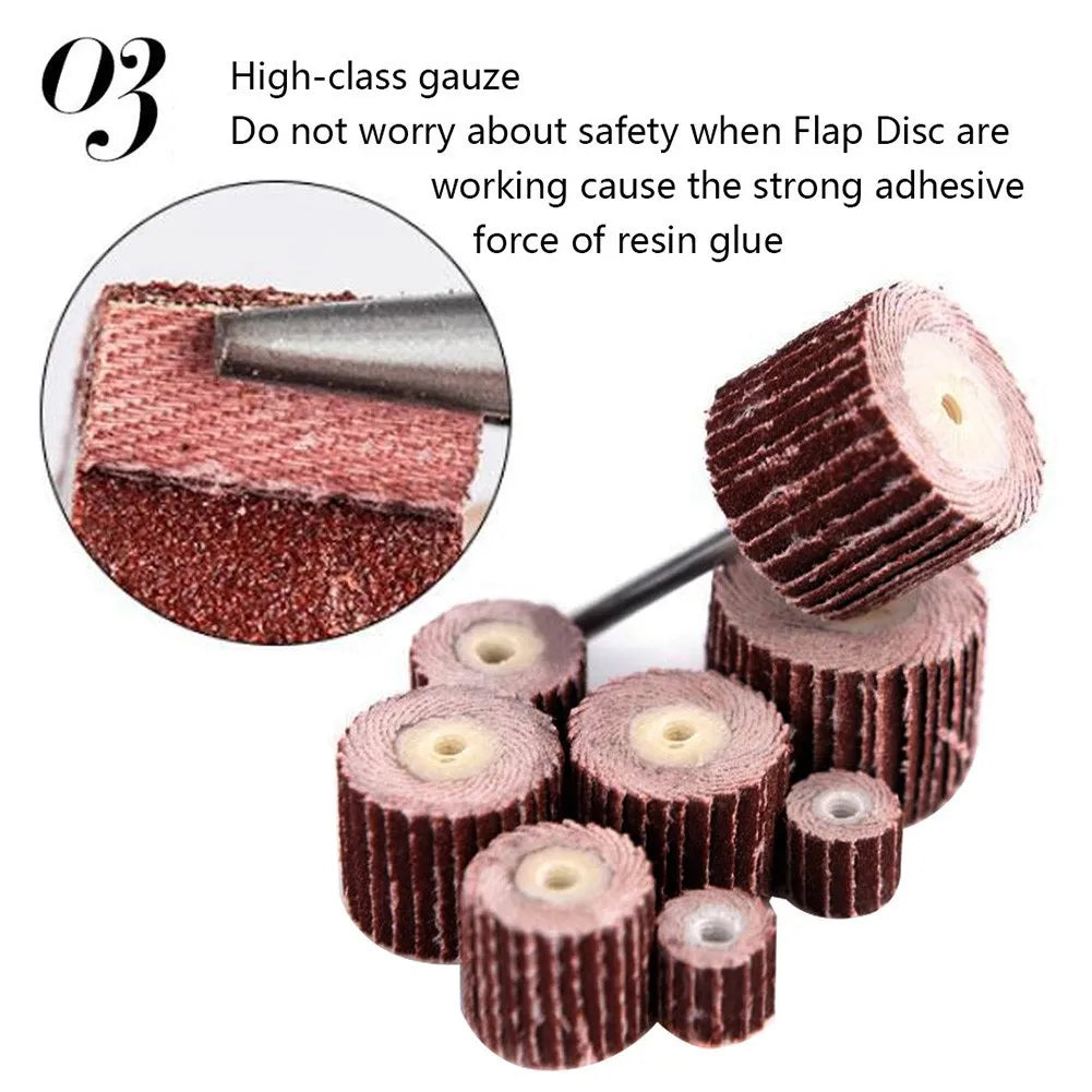Flap Wheel Disc Sanding Drill Abrasive Sandpaper 80-600Grit Polishing