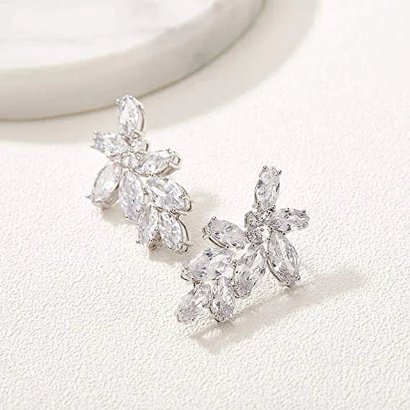 Huitan Marquise CZ Bridal Dangle Earrings | Wedding Jewelry