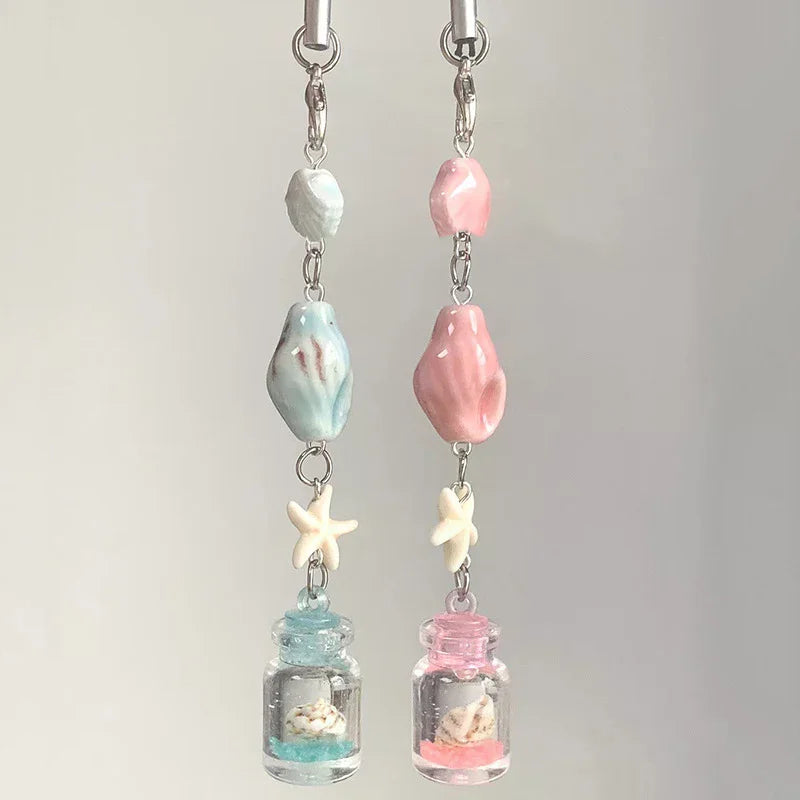 Transparent Keychain Cute Wind Chime Pendant Keyring Mobile Phone