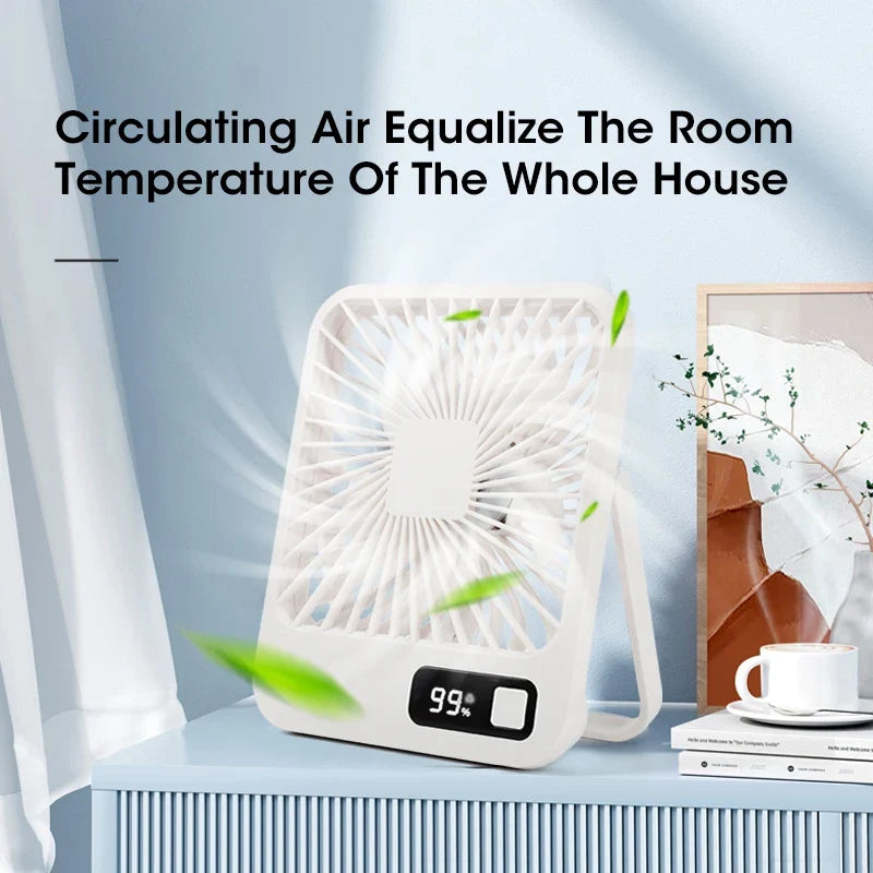 NOCCLILI Foldable Rechargeable Desktop Fan | 5-Speed, Type-C