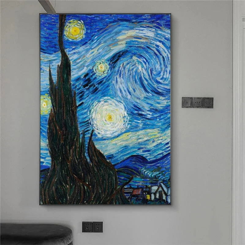 Van Gogh Starry Night Canvas Wall Art Print | Retro Unframed
