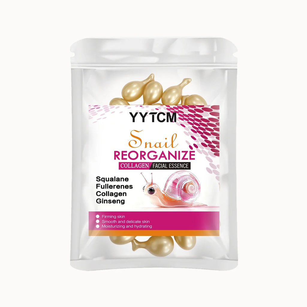 Snail Collagen Essence Capsules – Squalane & Ginseng | 30ct