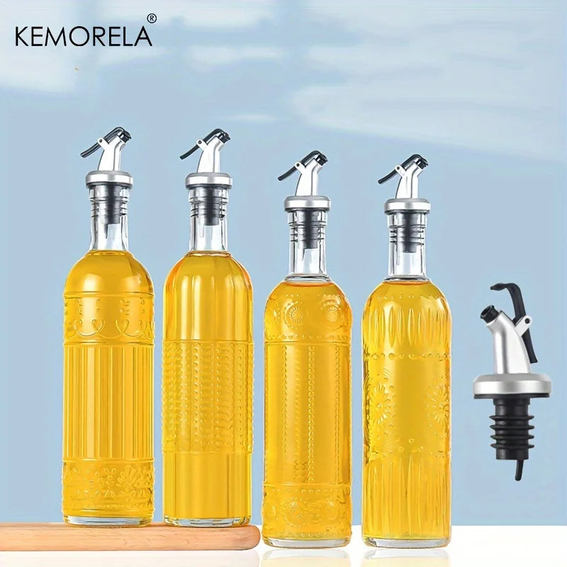 Vintage Glass Oil Dispenser Bottle – Leak-Proof Olive Oil Vinegar