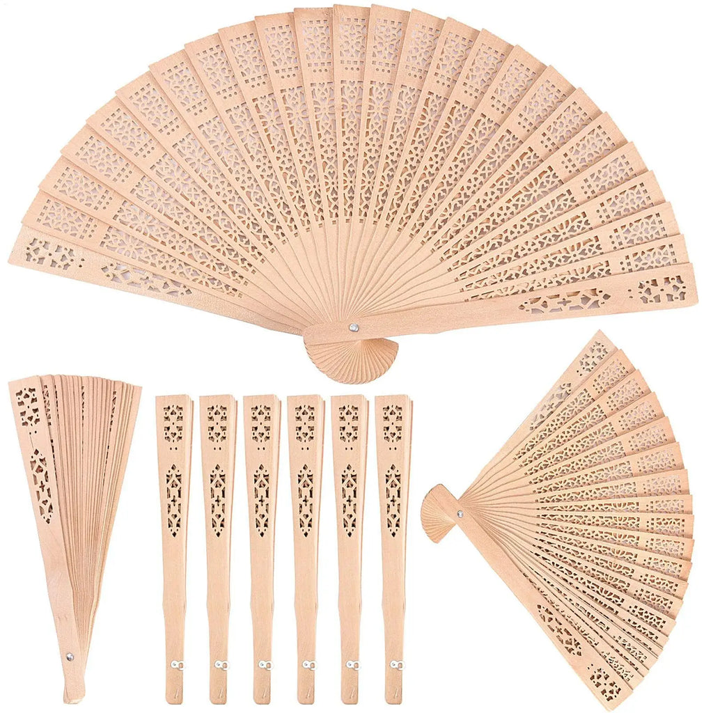 Sandalwood Folding Hand Fan – Vintage Chinese Wooden Fan