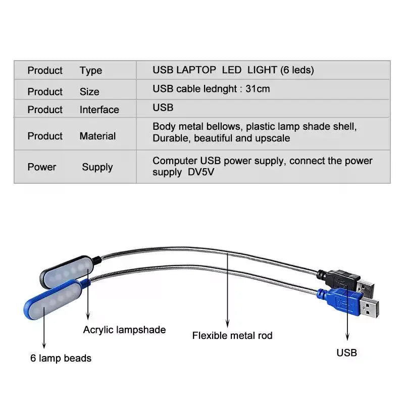 Mini USB LED Book Light – Flexible Portable Reading Lamp