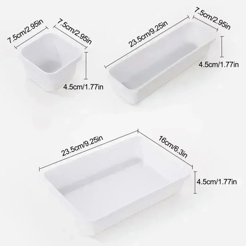8-Piece Plastic Drawer Organizer Set | Desk & Office Storage