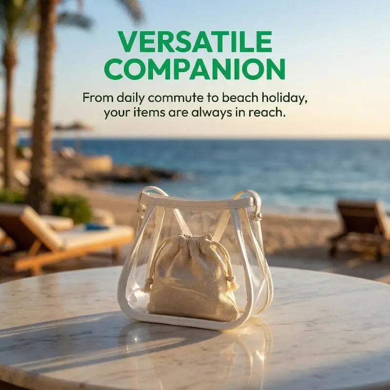 Clear PVC Crossbody Bag – Waterproof 2-in-1 Shoulder Bag
