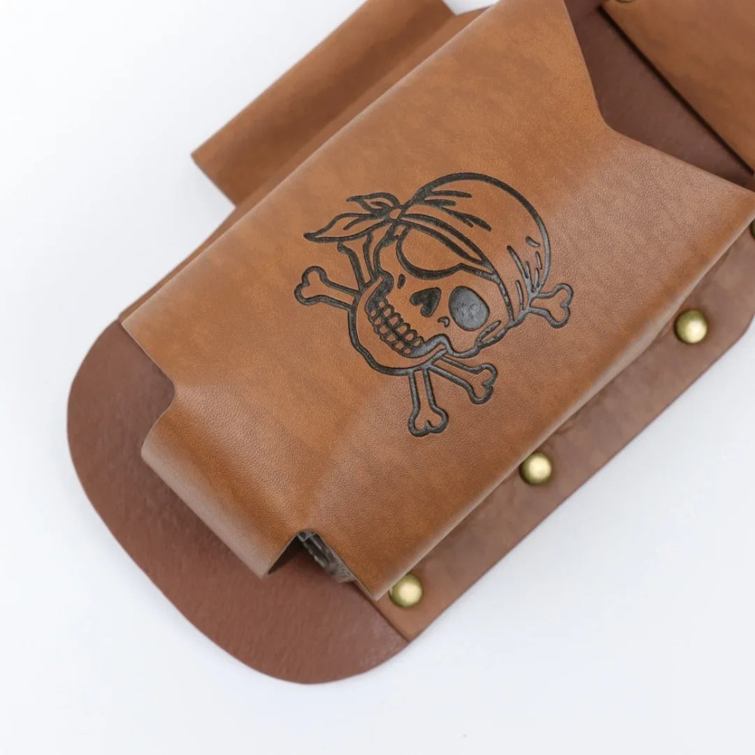 UYEE Belt Pirate Skull Leather Bottle Holster Waist Sash Hanging