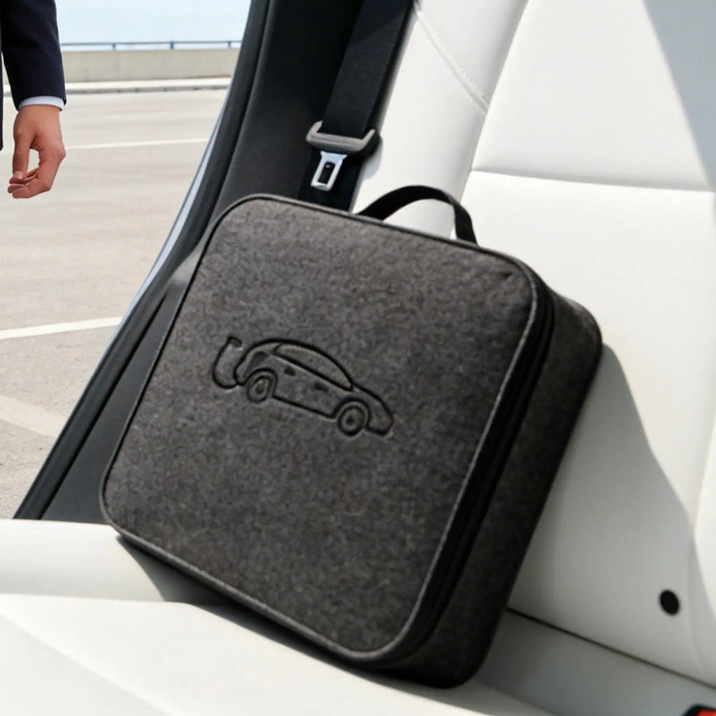 EV Charger Storage Bag Weatherproof Felt Vehicle Charging Cord Pouch