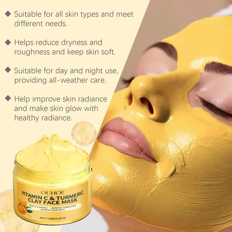 Vitamin C & Turmeric Clay Facial Mask – Pore Cleansing 120g