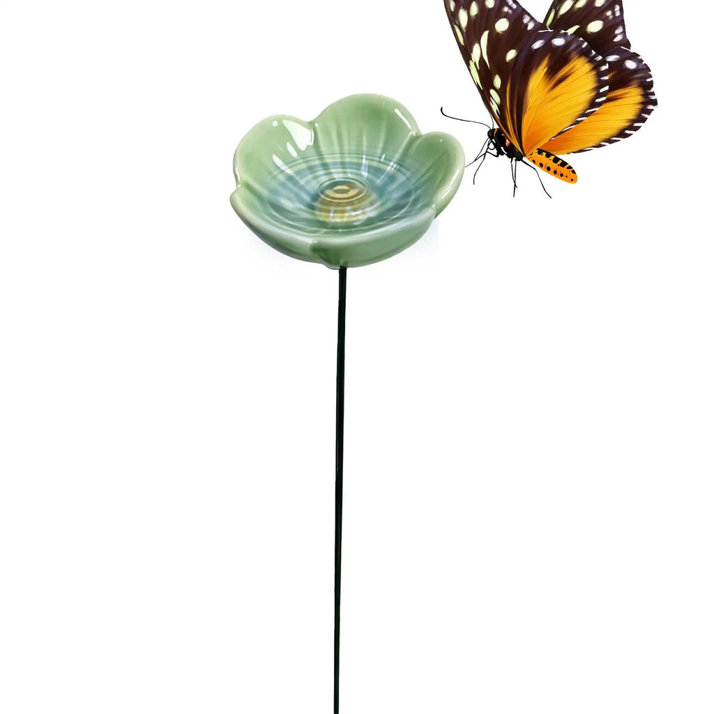 Ceramic Bee Watering Station | Flower Garden Stake Décor