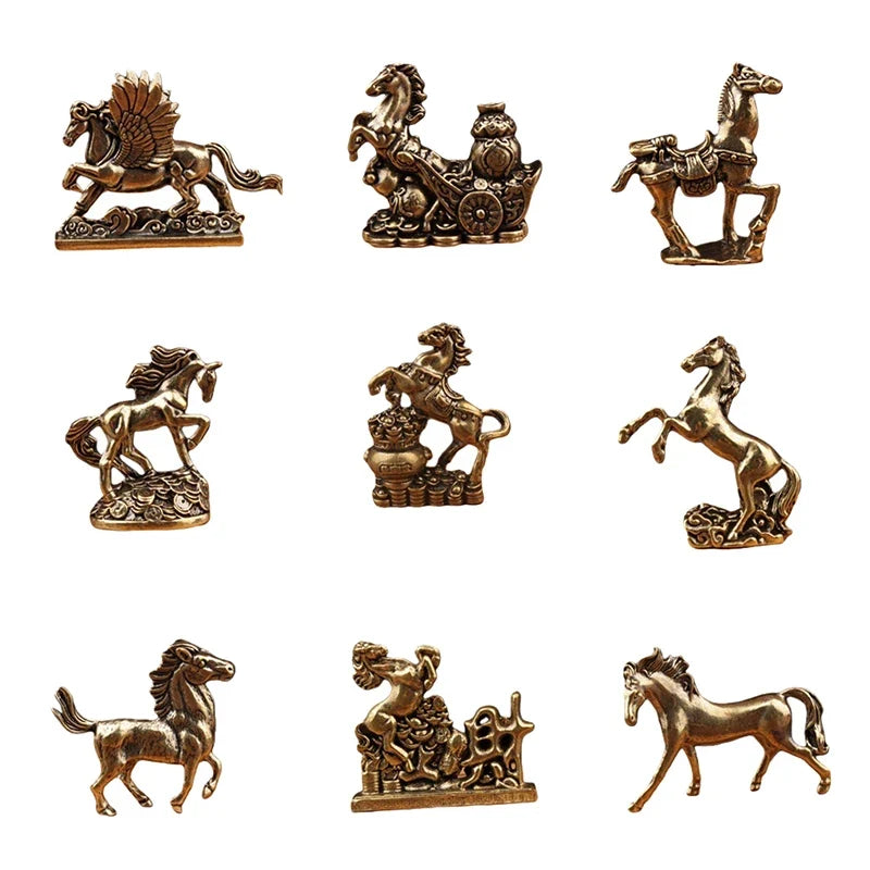 Brass Horse Figurine – 2026 Chinese Zodiac Feng Shui Lucky Statue