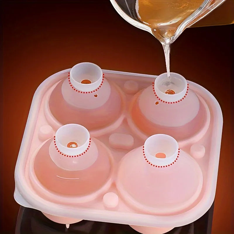 Rose Shape Ice Cube Mold 4 Grids Multifunctional Tray Chocolate Jelly
