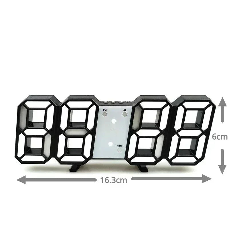 LED Digital Alarm Clock | Wall & Desk | 3-Level Brightness