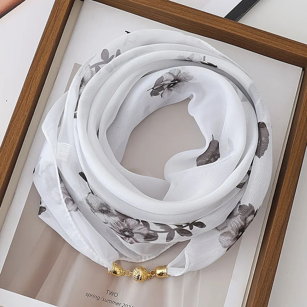 Women's Lightweight Chiffon Satin Scarf – Hair Wrap & Neck Cover