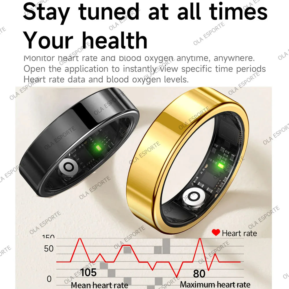 Smart Ring Bluetooth 2026 IP68 5ATM Waterproof Lightweight Heart