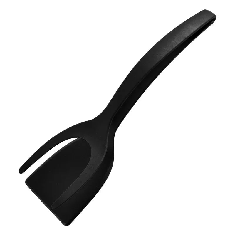 1 Shovel Clip Silicone Grip Flip Tongs Egg Steak Spatula Clamp