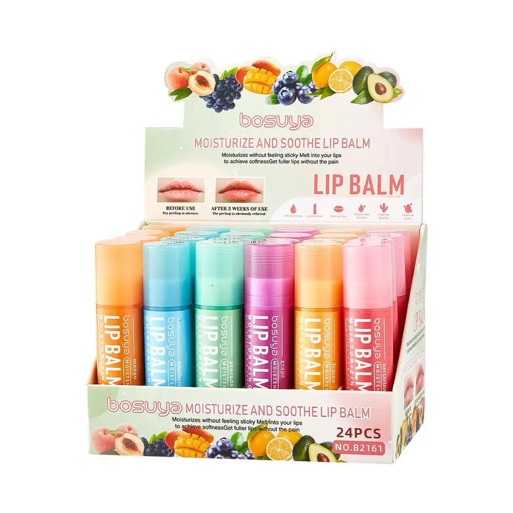 6 Assorted Fruit Flavor Lip Balm Hydrating Nourishing Prevents