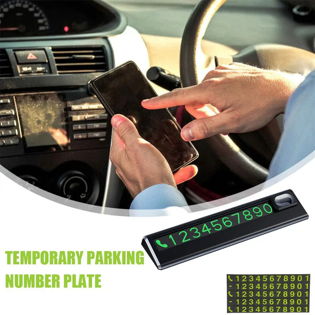 Luminous Temporary Parking Card – Magnetic Phone Number Plate