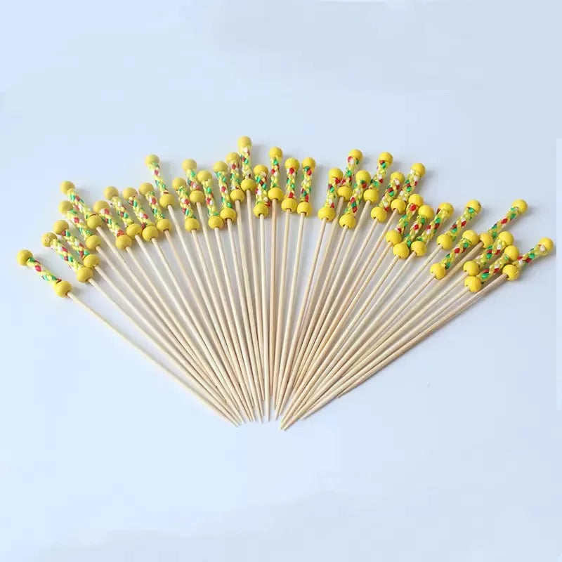 Party Banquet Celebration Festival Fruit Fork Disposable Bamboo