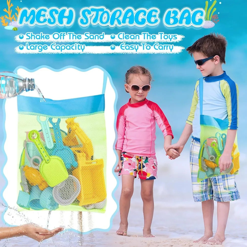 21-Piece Beach Sand Toys Set for Toddlers | Excavator & Castle Molds