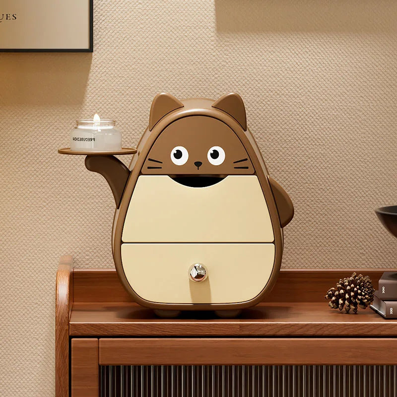 Cute Cartoon Desktop Storage Box Drawer-style Jewelry Key Organizer
