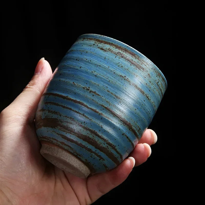 Japanese Coarse Pottery Teacup Single Large Pure Handmade Retro