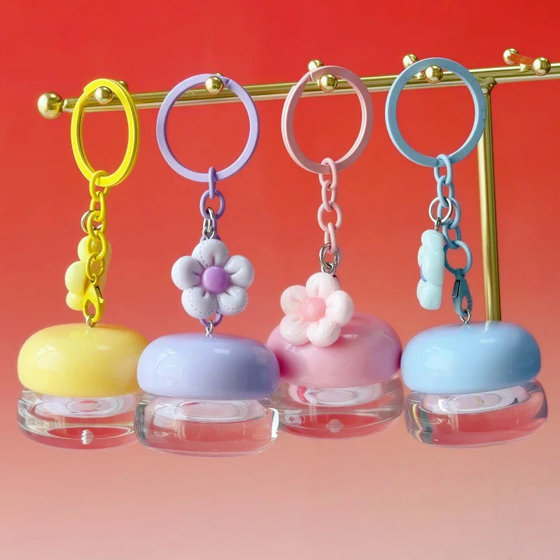 Mini 5g Refillable Lip Balm Jar with Keychain Pendant