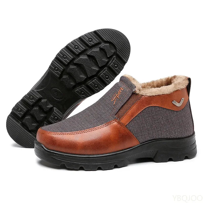 Men's Winter Slip-On Ankle Boots – Warm, Soft & Non-Slip
