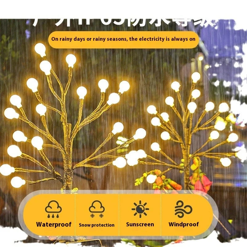 LED Solar Waterproof Round Ball Branch Light Cross-border Bestseller