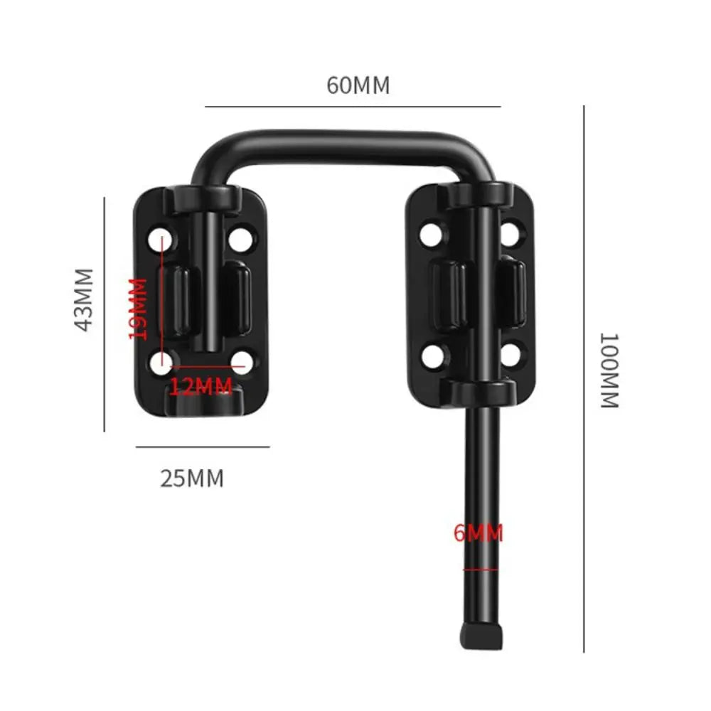 Stainless Steel Door Latch Lock Non Perforated Gate Thickened 90 180