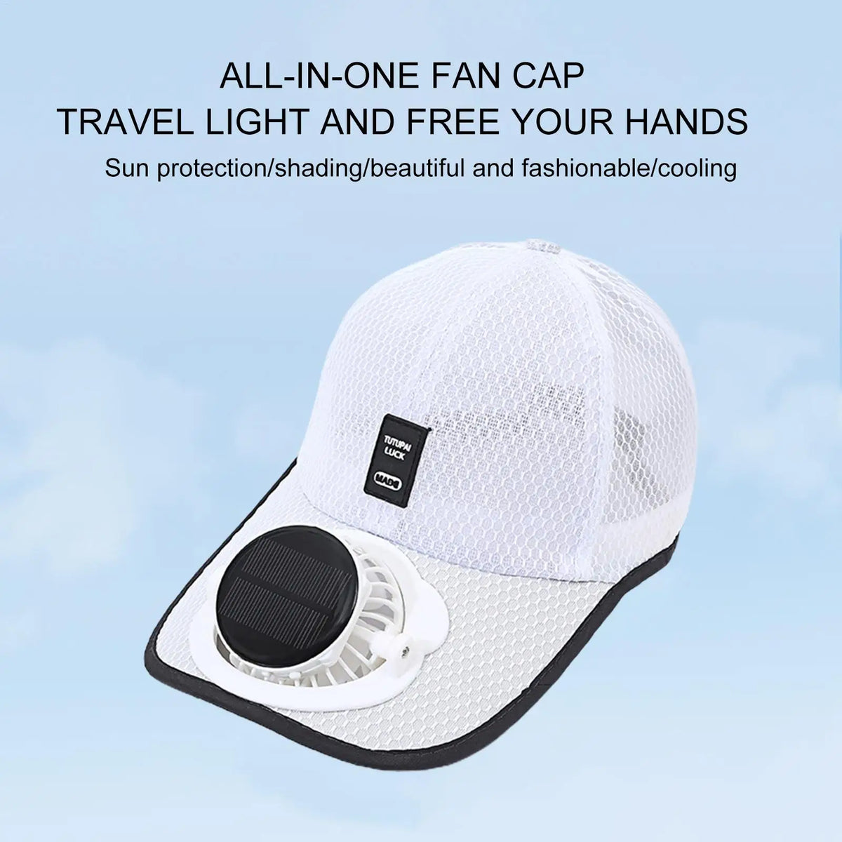 Summer Fan Sunhat Women Men Baseball Hat Strong Wind Cooling Sun