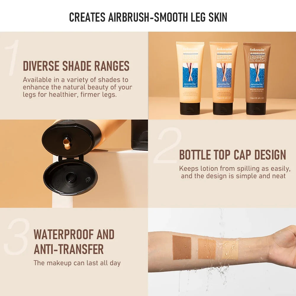 Lakerain Leg Body Foundation – Waterproof Bronze Tanning Cream