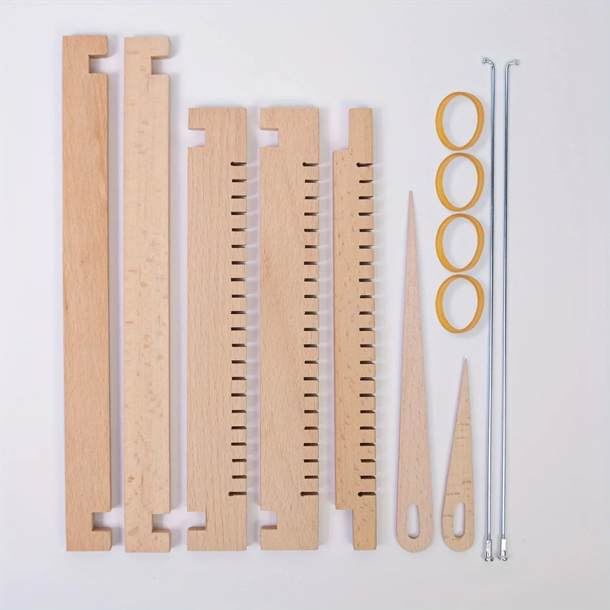 14-Piece Wooden Weaving Loom Kit 9×11in | Kids & Beginners