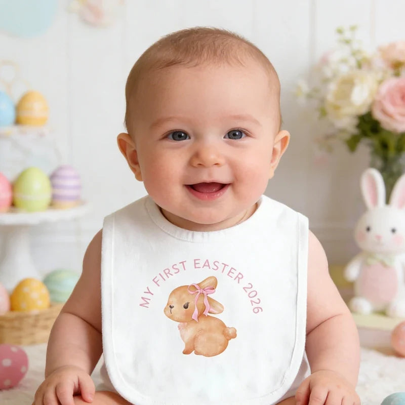 My First Easter 2026 Baby Bib – Bunny Rabbit Keepsake Gift