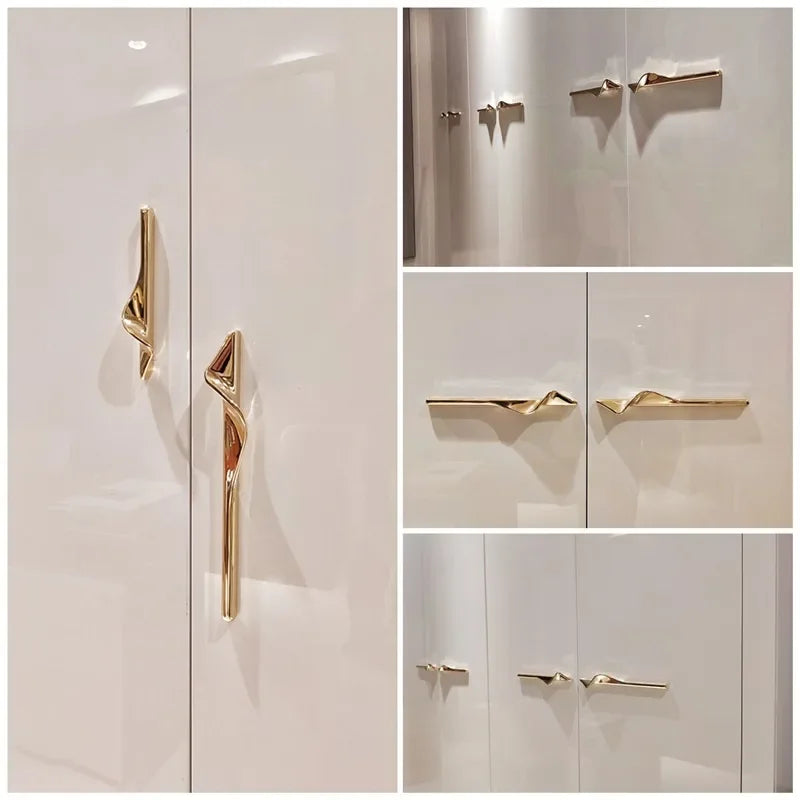 Zinc Alloy Cabinet Door & Drawer Handle – Light Gold Gray