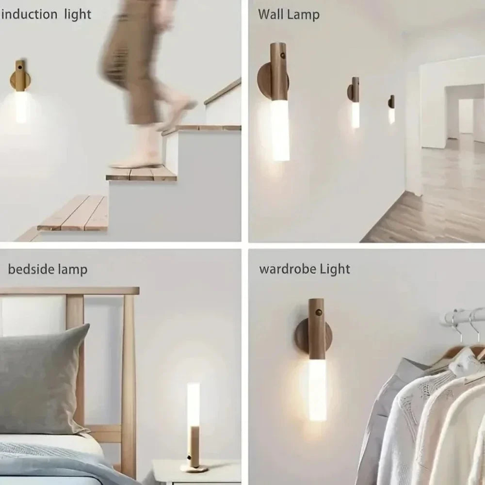 Motion Sensor LED Night Light – Rechargeable Magnetic Wall Lamp