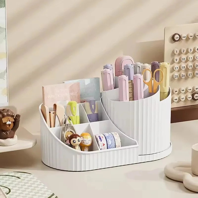 360° Rotating Makeup Organizer with Brush Holder | Large