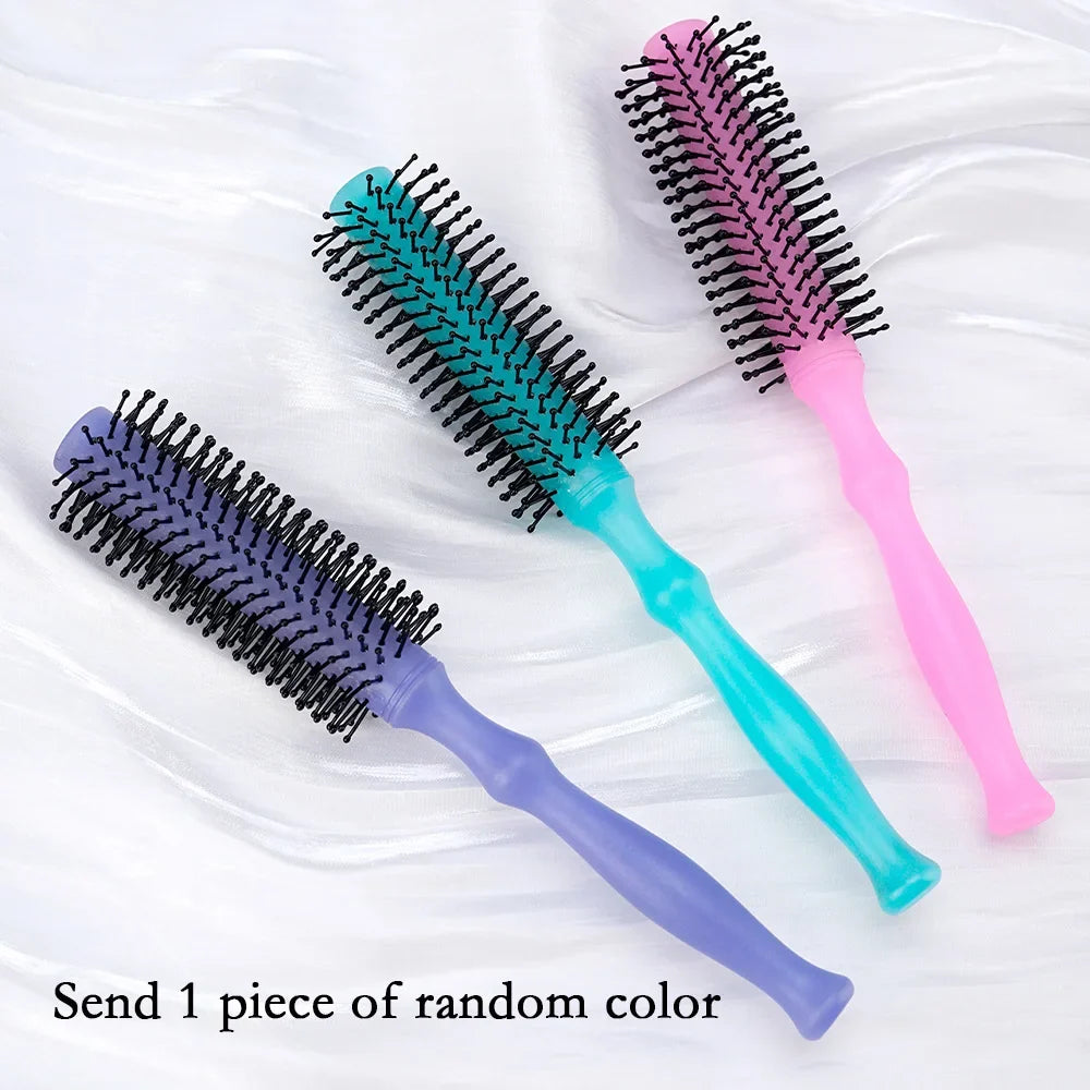 Ergonomic Round Styling Brush – Soft Nylon Bristles, All Hair Types