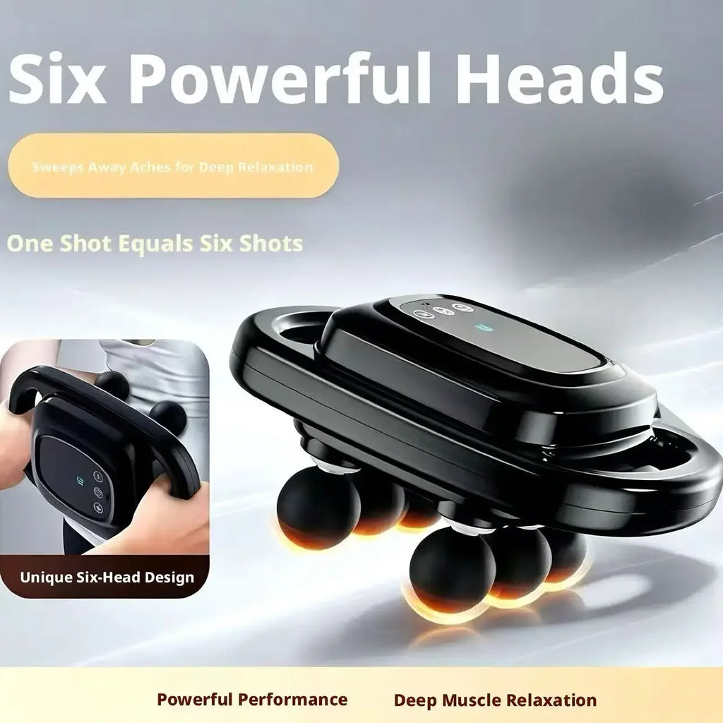 Professional 6-Head Percussion Massage Gun | 9 Modes & Levels