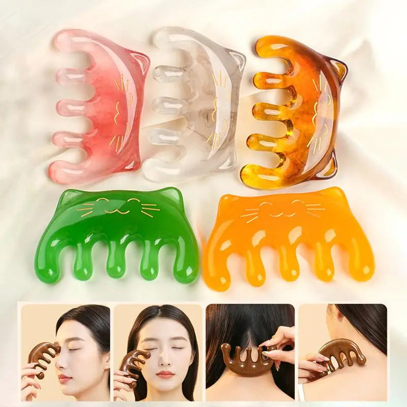 Resin Wide-Tooth Scalp Massage Comb | Gua Sha SPA Hair Tool