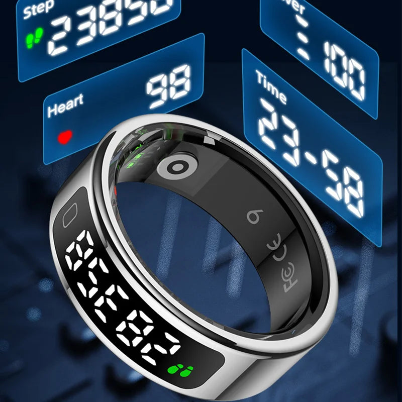 2026 R11C Smart Ring Men Women LED Display Screen Health Heart Rate