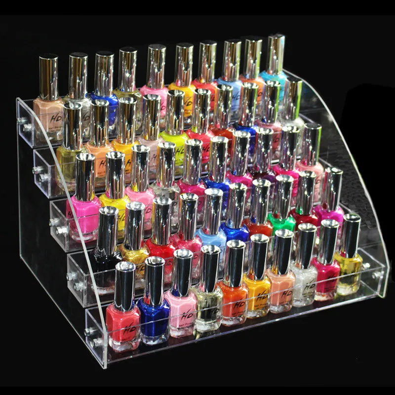 Acrylic Nail Polish Display Stand – 2 to 7 Tier Clear Organizer