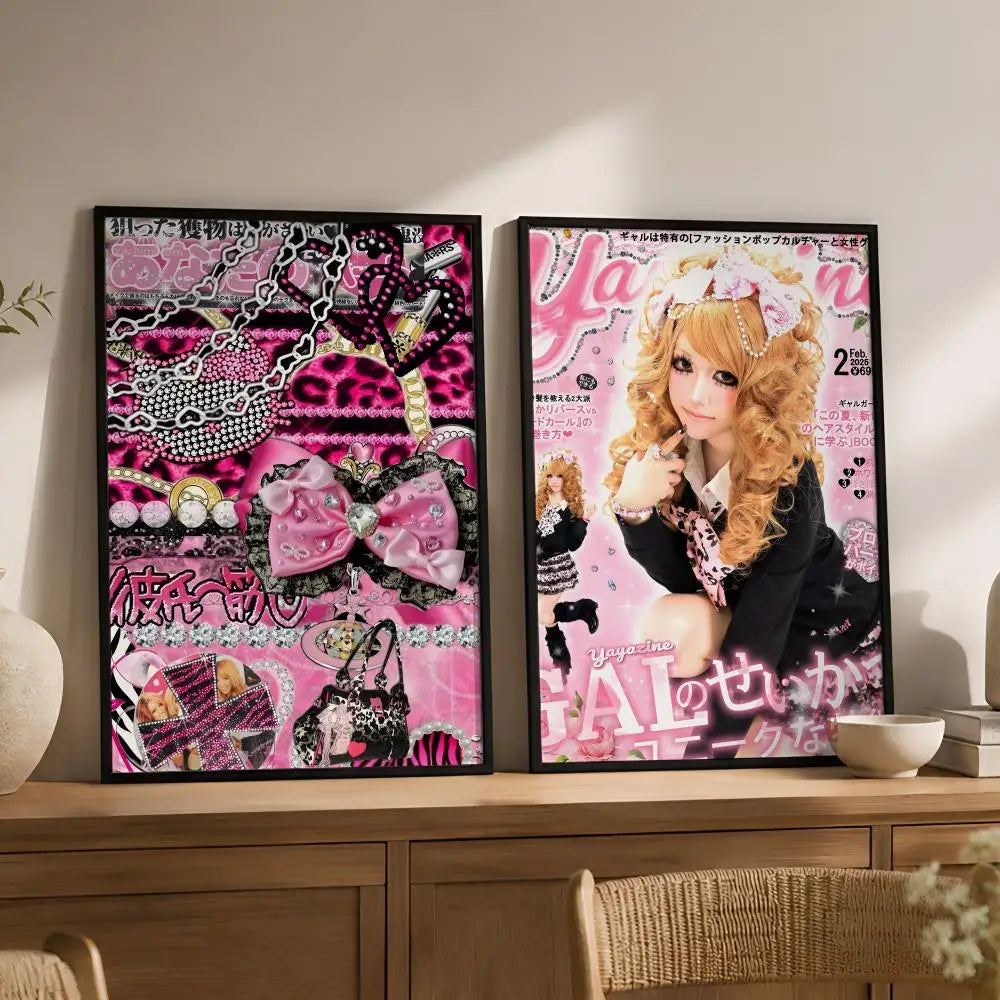 Cool Gyaru Peel-and-Stick PVC Wall Poster – HD Waterproof Art