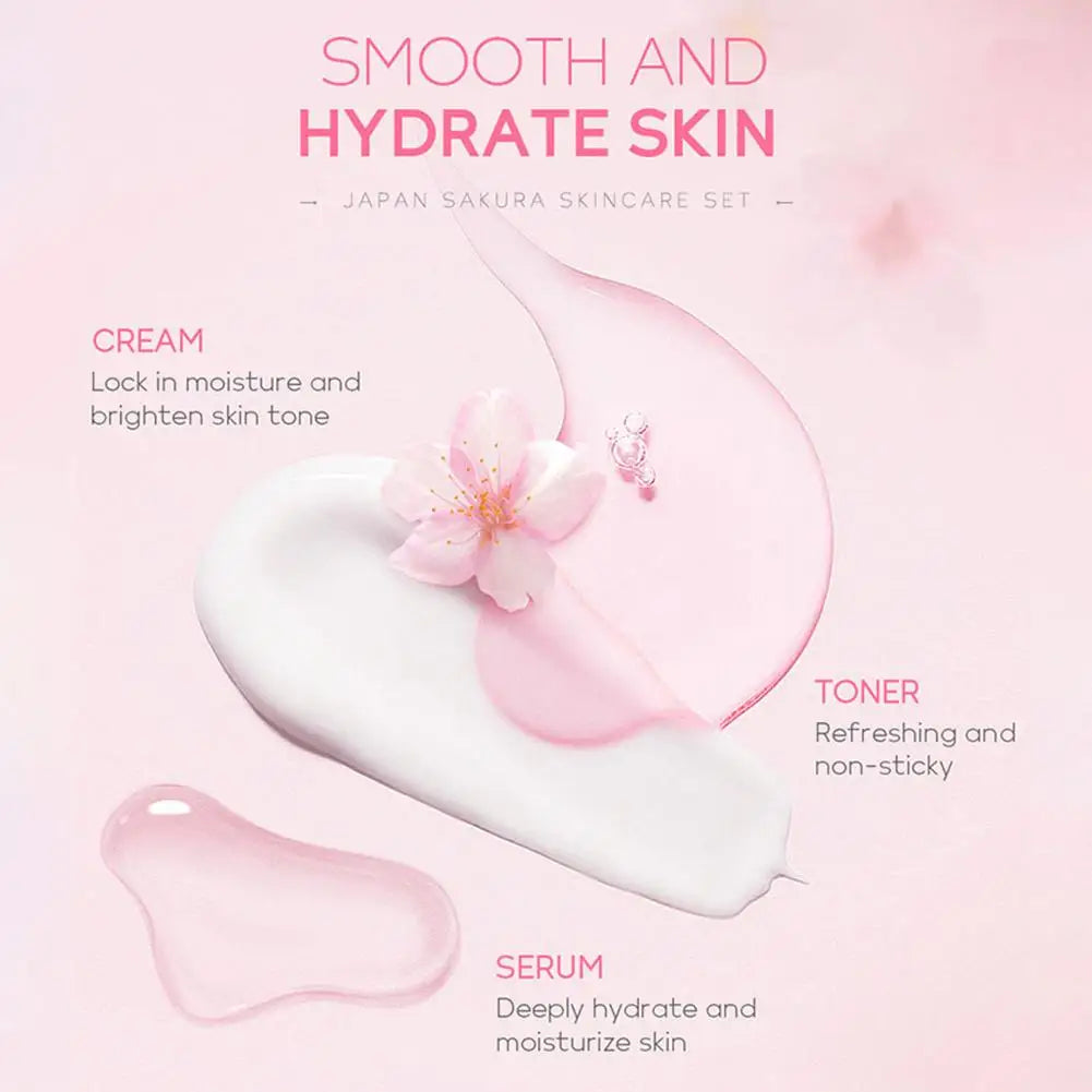 Sakura Skin Care Sets Cleanser Serum Eye Cream Facial Beauty Products