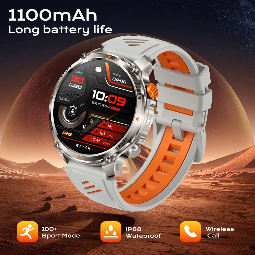 HT45 GPS Smart Watch – 1100mAh, IP68, 100+ Sports Modes, HD Screen