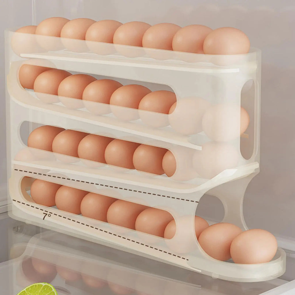 Automatic Egg Rolling Dispenser 4-Tier Large Capacity Tilted Storage