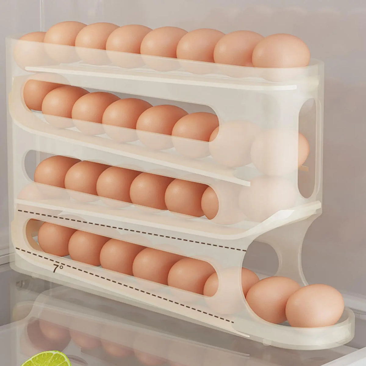 Automatic Egg Rolling Dispenser 4-Tier Large Capacity Tilted Storage