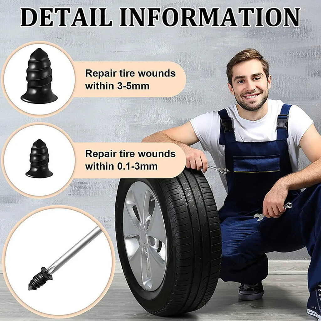 Motorcycle Bicycle Car Tubeless Tire Repair Rubber Screws Emergency